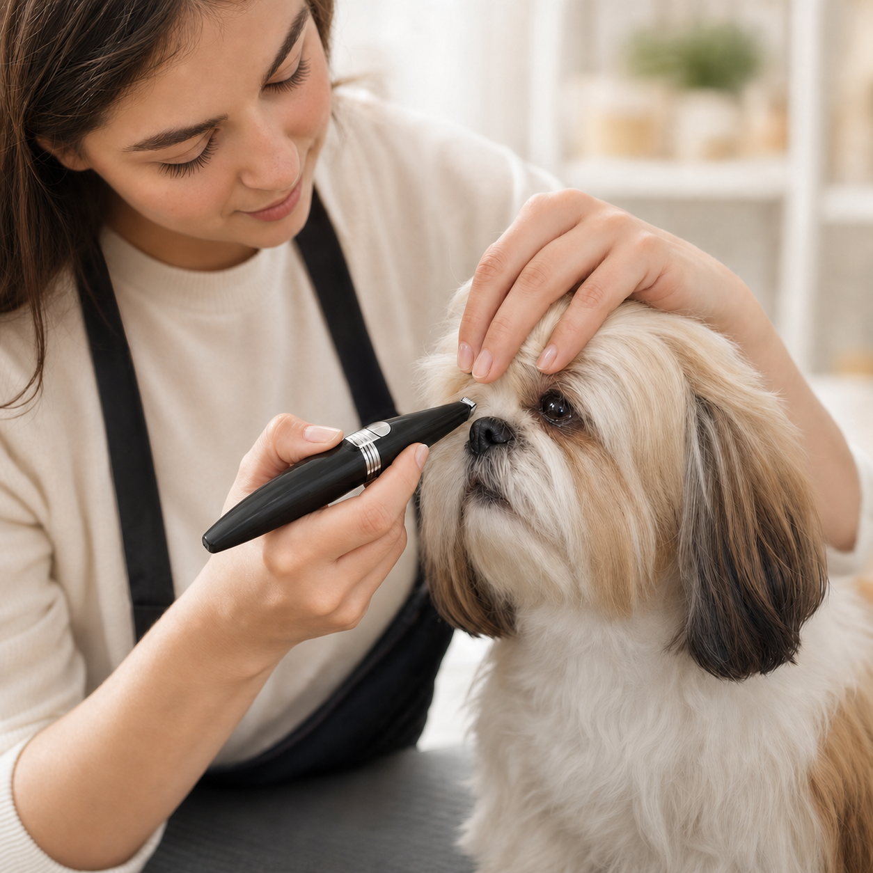 Soin de précision du visage d’un chien